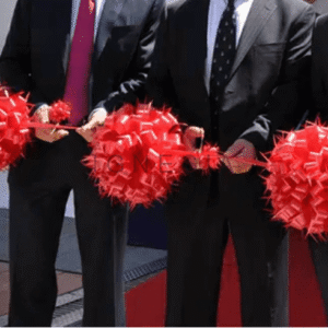 Pita Peresmian 3 Pompom Bulat Paket Gunting Pita Untuk 3 Orang Ukuran Besar 30cm