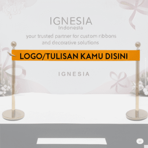 Sablon Pita Kain Satin Besar untuk Peresmian Potong Pita Kantor atau Toko