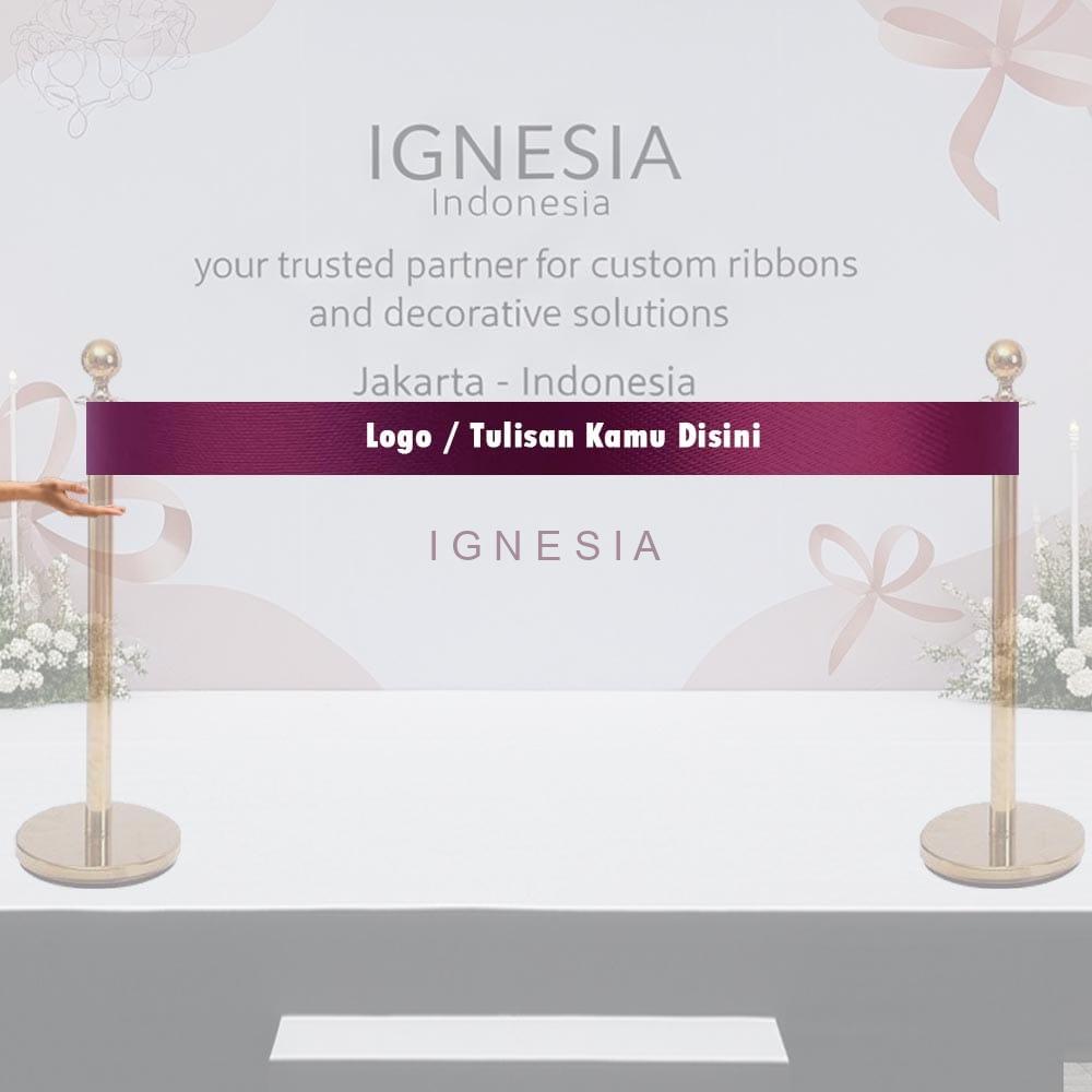 Custom Pita Satin Sablon Logo Print Tulisan Lebar 10cm - Gambar 6