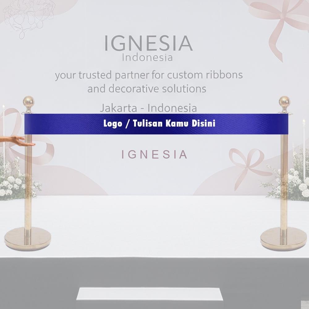 Custom Pita Satin Sablon Logo Print Tulisan Lebar 10cm - Gambar 4