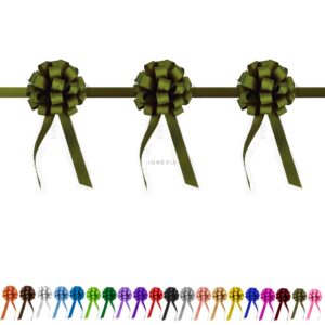 Pita Peresmian 3 Pompom Hijau Lumut Bahan Pita Polypropilene / Pita Jepang
