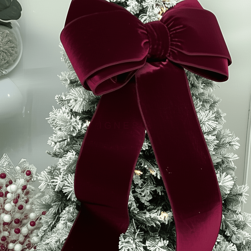 Pita Besar Untuk Dekorasi Pohon Natal / Backdrop Ulang Tahun Bahan Bludru Velvet