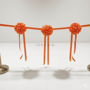 Pita Peresmian 3 Pompom Orange