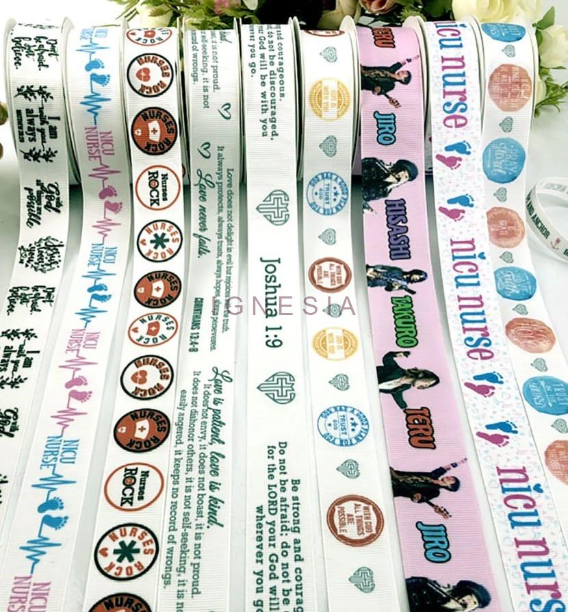 Cetak Pita Satin 2, 2.5 4 & 5 cm atau 1 & 2 Inch Warna Lengkap Harga Per Roll - Gambar 9