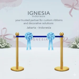 Pita peresmian 2 pompom warna biru muda ready stock