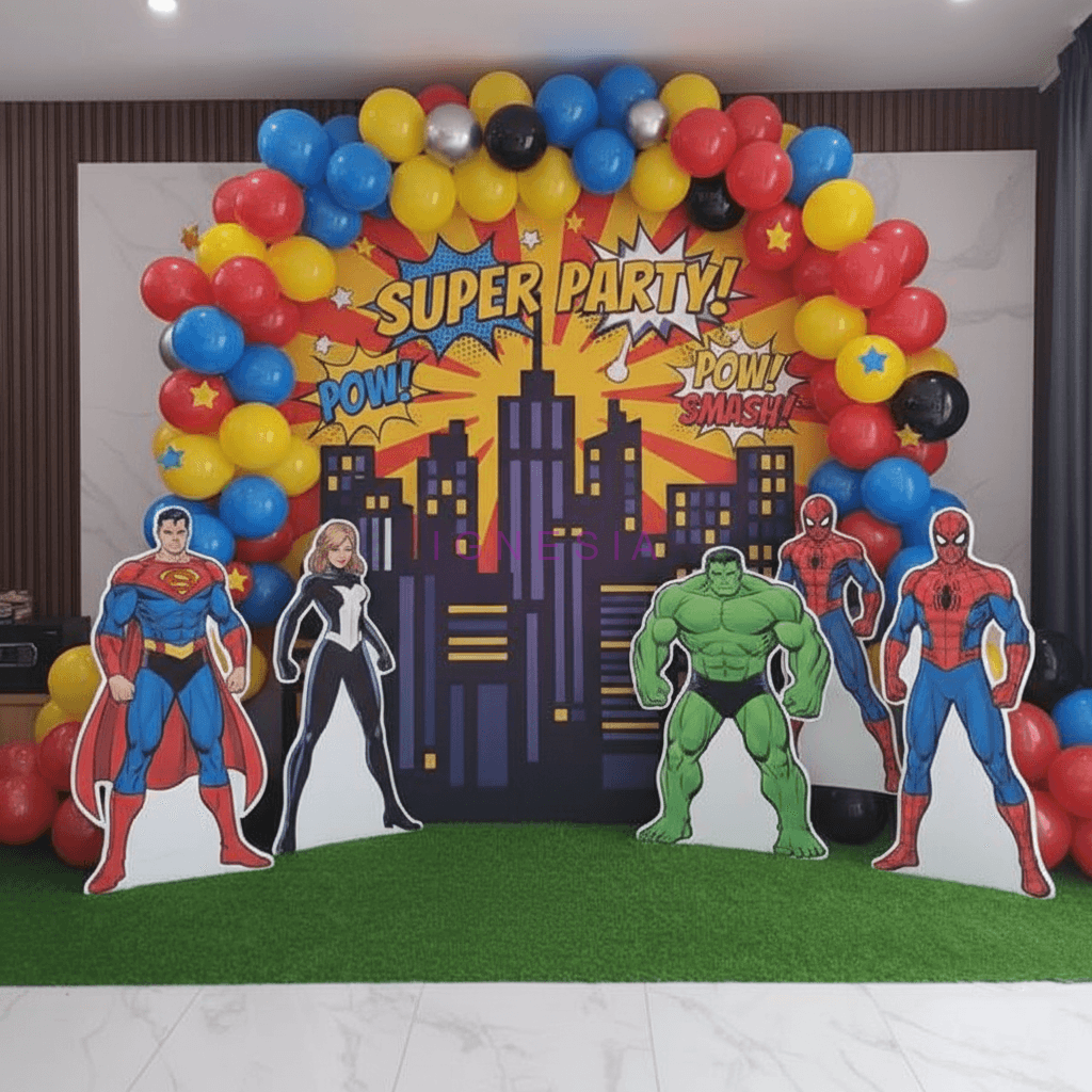Dekorasi Ulang Tahun Spiderman Standing Karakter Styrofoam 5 Backdrop &Amp; Dekorasi Ulang Tahun Anak Laki Styrofoam Spyderman Marvel Superhero