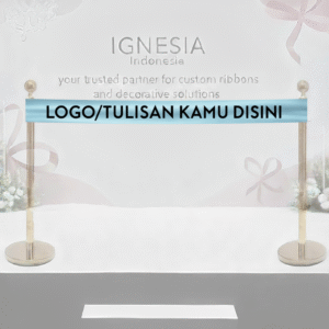 Pita Peresmian Custom Sablon Print Logo Berwarna - Biru