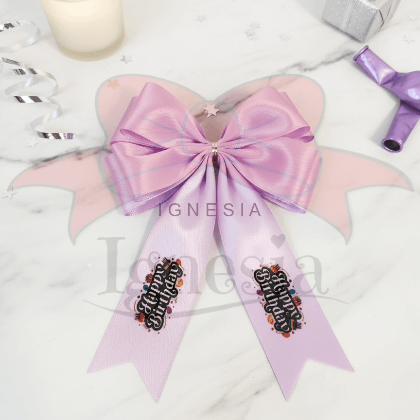 Pita Kado Ulang Tahun Cetak Ucapan Bahan Satin Premium Siap Pakai - Gambar 2