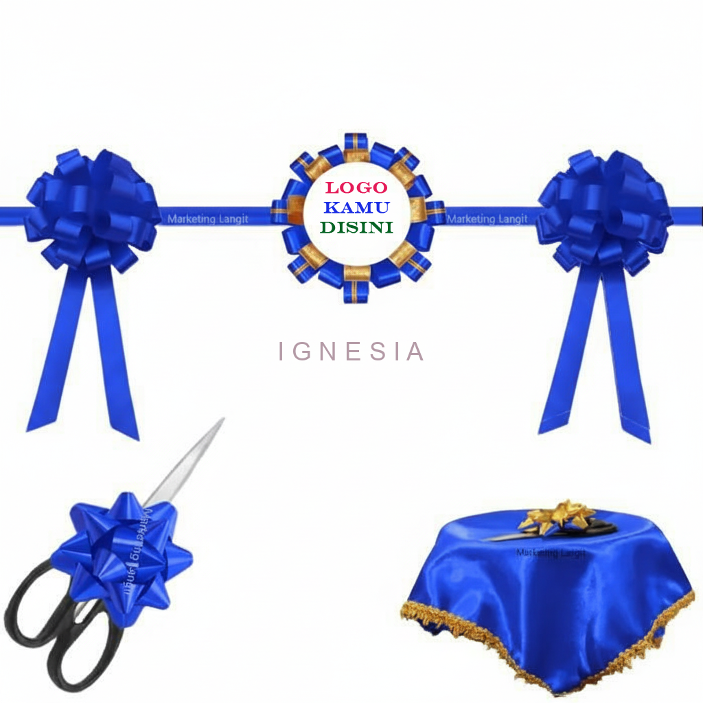 Pita Seremonial Kain Satin Custom Cetak Logo Usaha