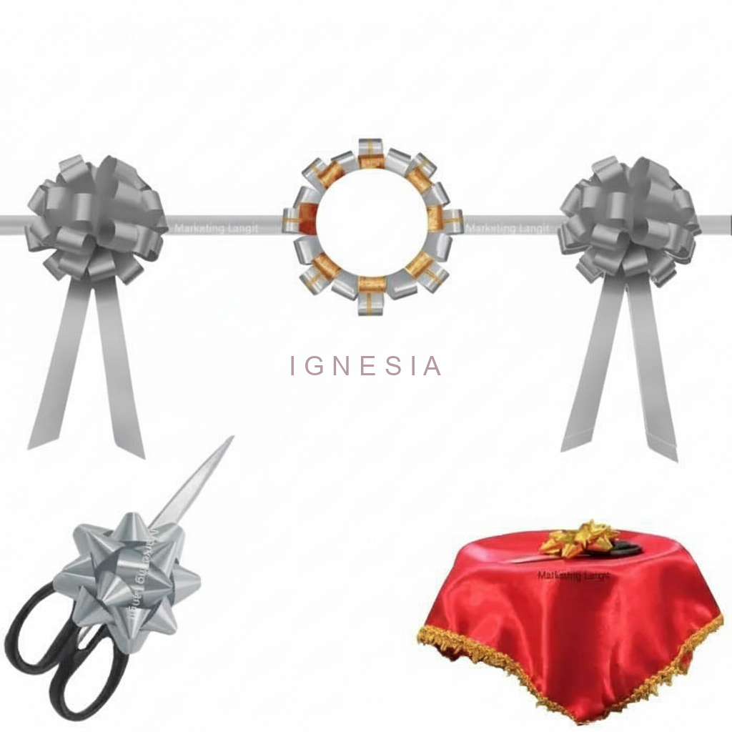 Pita Satin Grand Opening Cetak Logo Usaha untuk Opening Acara Pembukaan Cetak Logo usaha