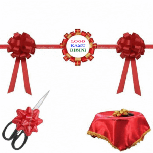 Pita Seremonial Kain Satin Custom Cetak Logo Usaha