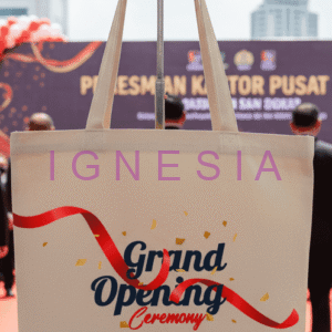 Tas Souvenir Perusahaan Custom Cetak Logo Bahan Kanvas