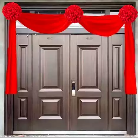 Pita Pelangkah Dekorasi pernikahan Sangjit Chinesse Kain Pintu bunga