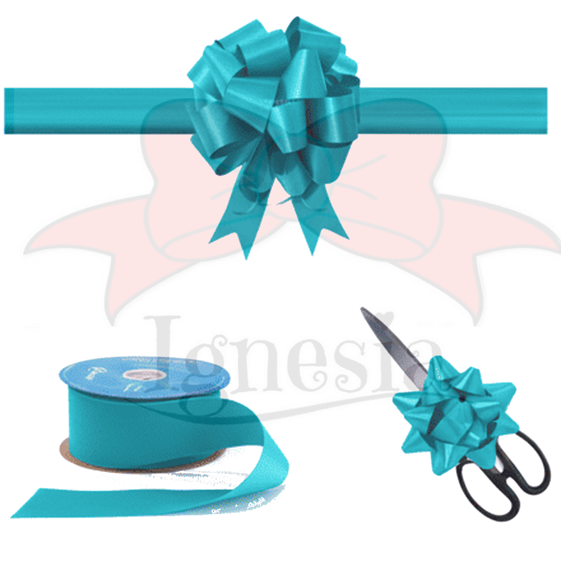 Pita Grand Opening Tosca Teal 15cm Set Gunting Hias PP Real Ribbon By IgnesiaBisa Custom