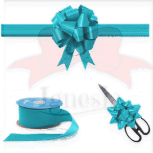 Pita Grand Opening Tosca Teal 15cm Set Tali Panjang Satin Real Ribbon By IgnesiaBisa Custom