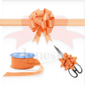 Set Pita Untuk Seremonial Kantor 1 POM Set gunting 15cm Orange Muda salem