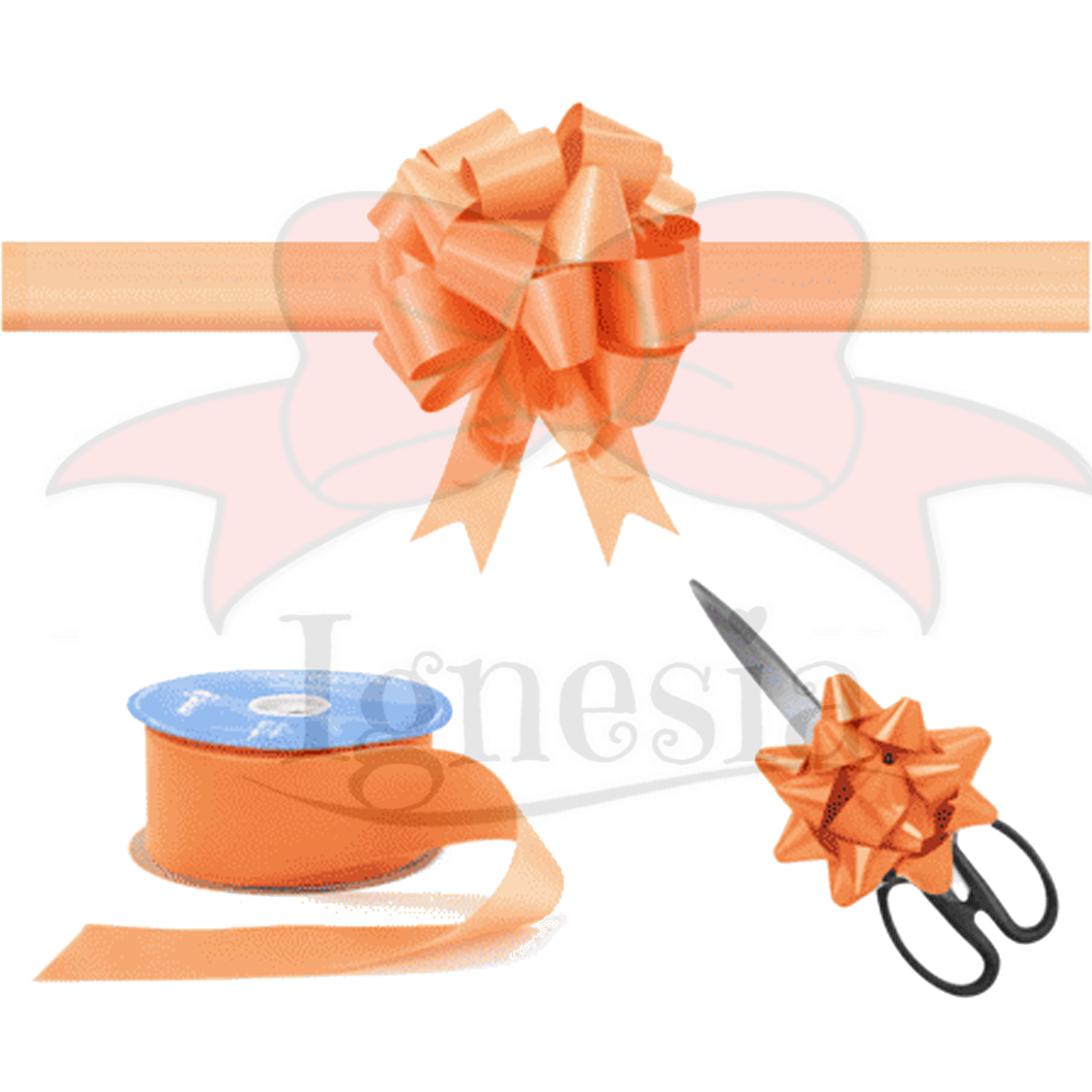 Set Pita Untuk Seremonial Kantor 1 POM Set gunting 15cm Orange Muda salem