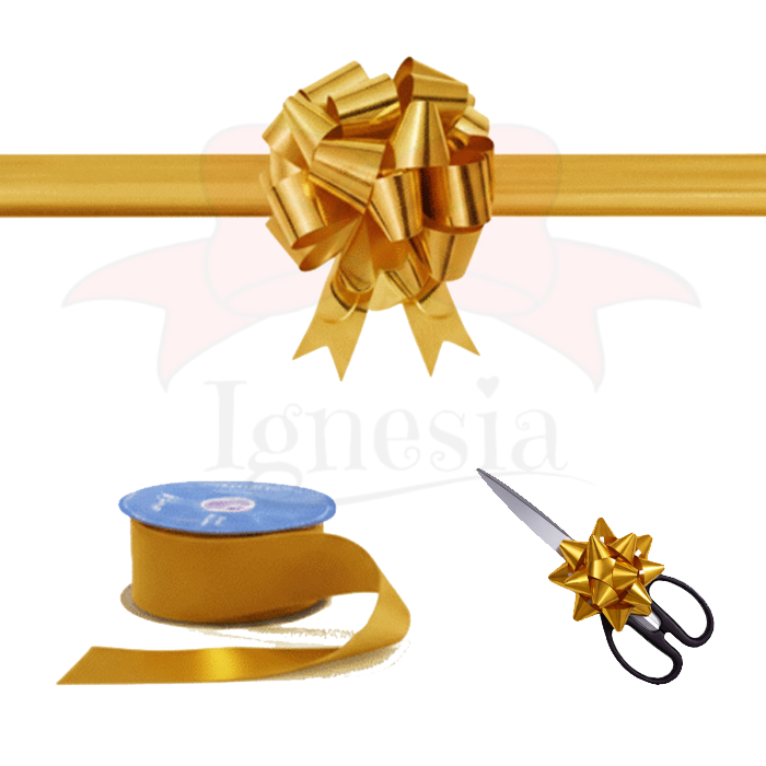 Pita eresmian Gold Metalik Set Gunting Untuk Grand Opening