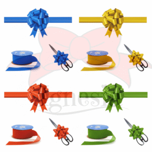 Pita Dekorasi Peresmian Gold Krem 15cm Set Gunting Hias Satin Real Ribbon By IgnesiaBisa Custom