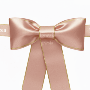 Custom Pita Grand Opening Gedung Pink Muda 70cm Polos Satin Premium Tebal Lis Gold