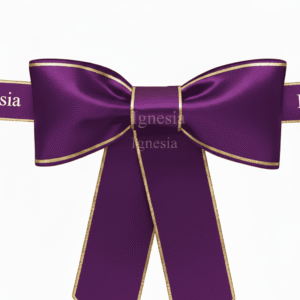 Dekorasi Potong Pita Ungu Tua 70cm Polos Satin Premium Tebal Lis Gold