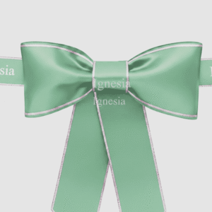 Custom Dekorasi Potong Pita Hijau Muda 70cm Polos Satin Premium Tebal Lis Gold