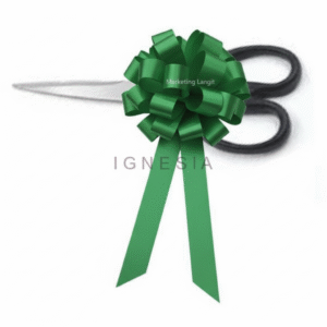 Gunting Set Hiasan Pita Pompom Hijau Tua Untuk Acara Peresmian