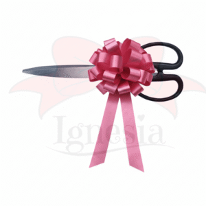 Gunting Set Hiasan Pita Pompom Tosca Teal Untuk Acara Peresmian