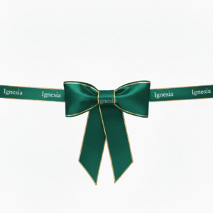 Dekorasi Grand Opening Custom Hijau Tua 70cm Polos Satin Premium Tebal Lis Gold