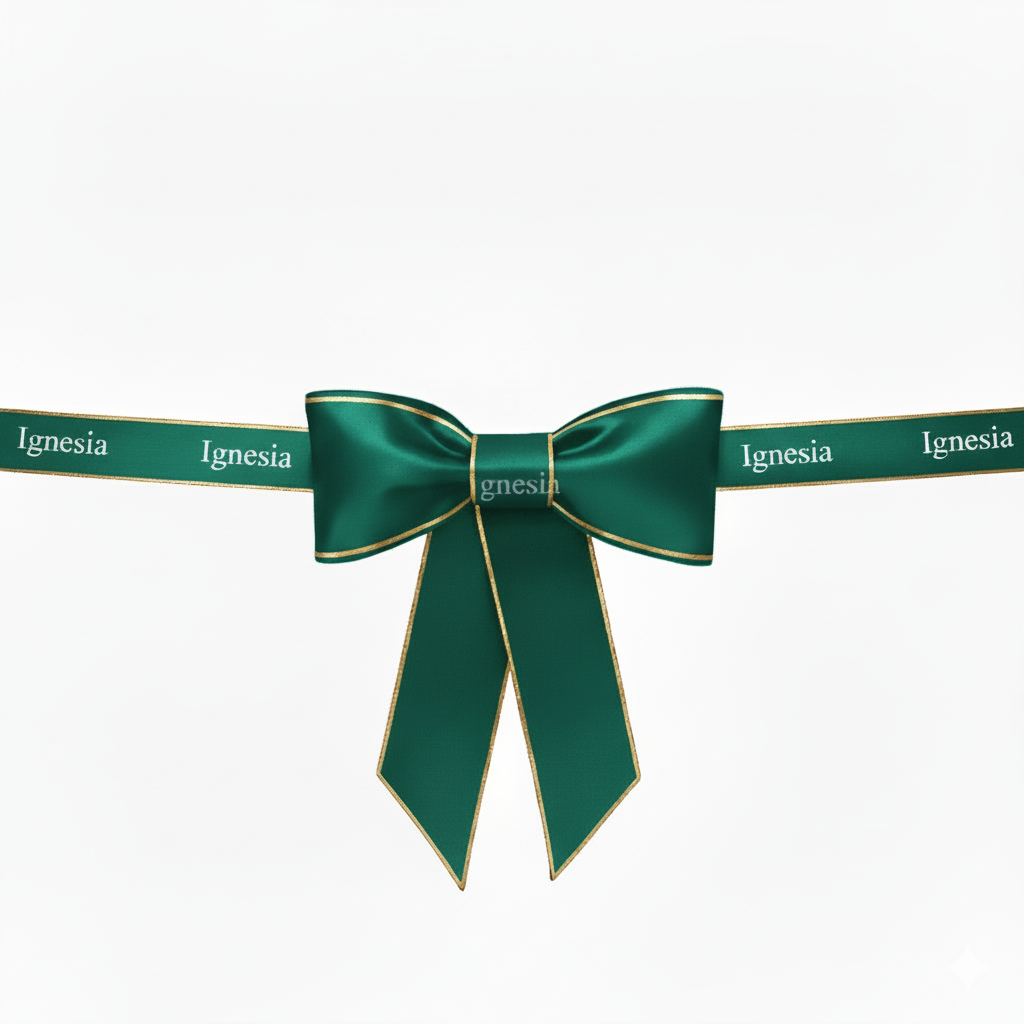 Dekorasi Grand Opening Custom Hijau Tua 70cm Polos Satin Premium Tebal Lis Gold