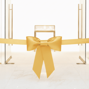 Pita Custom Grand Opening Kantor Gold Metalik 70cm Polos Satin Premium Tebal Lis Gold