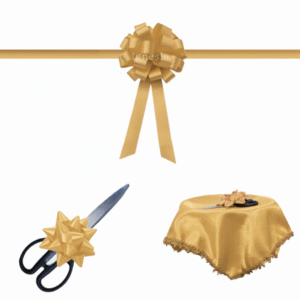 Pita Dekorasi Peresmian Gold Krem 15cm Set Lengkap PP Real Ribbon By IgnesiaBisa Custom