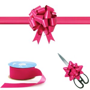 Pita Peresmian Gedung Pink Tua 15cm Set Gunting Hias Satin Real Ribbon By IgnesiaBisa Custom