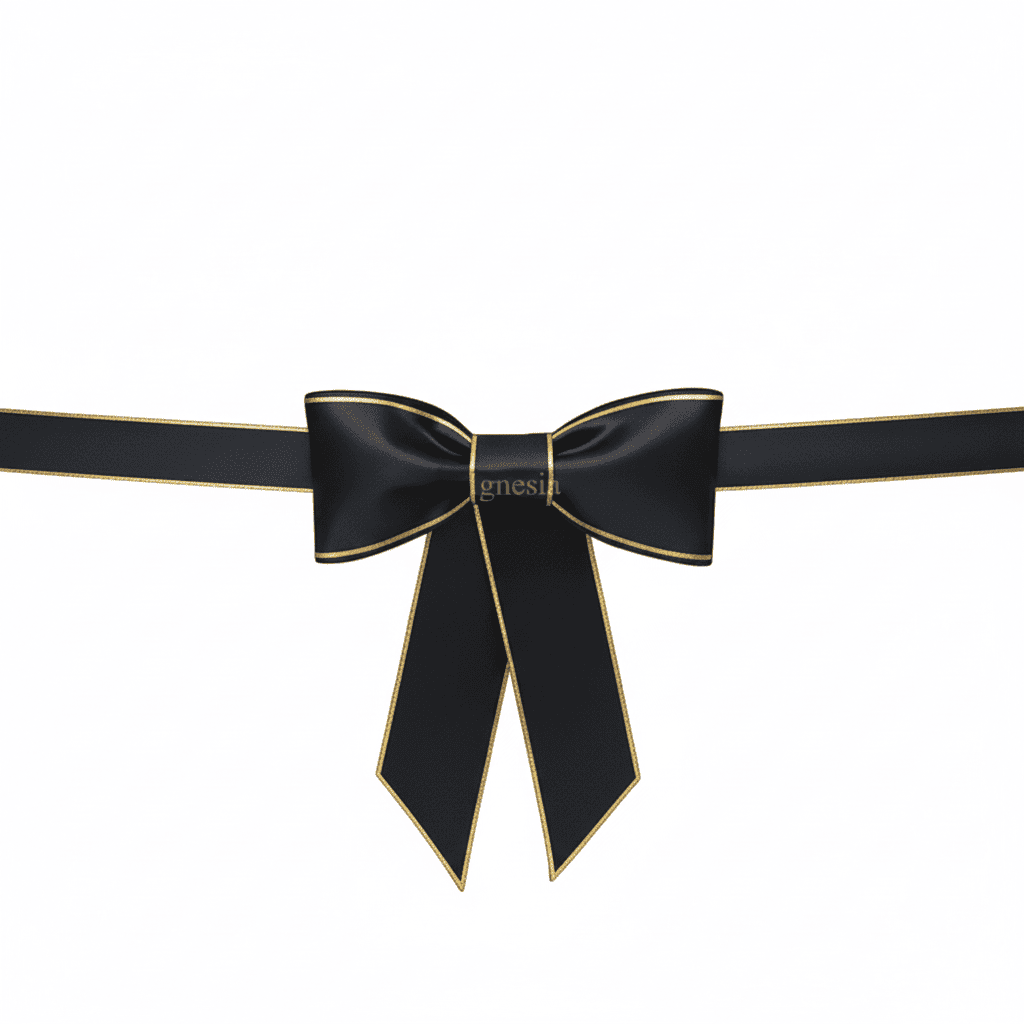 Kustom Pita Grand Opening Kantor Hitam 70cm Polos Satin Premium Tebal Lis Gold