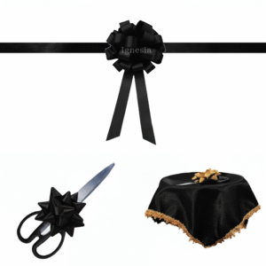 Pita Grand Opening Kantor Hitam 15cm Set Lengkap PP