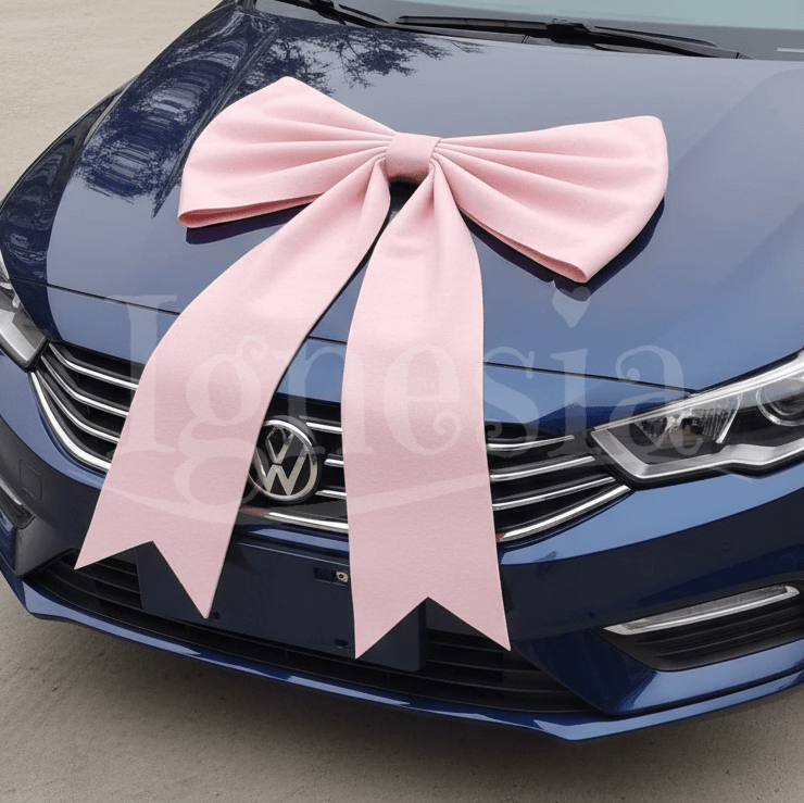 Pita Hiasan Mobil Baru 100cm Pink Muda Untuk Handover
