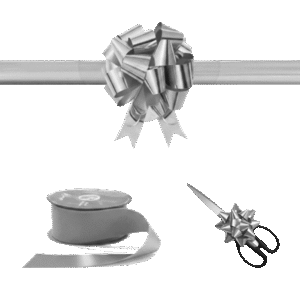 Pita peresmian Silver Metalik Set Gunting Untuk Grand Opening