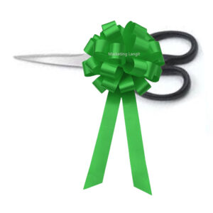 Gunting Set Hiasan Pita Pompom Hijau Muda Untuk Acara Peresmian