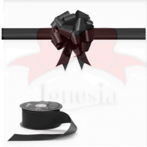 Pita Grand Opening Kantor Hitam 15cm Set Tali Panjang PP Real Ribbon By IgnesiaBisa Custom