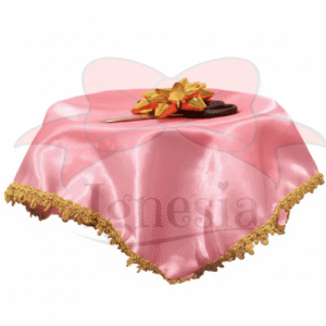 Nampan Peresmian Pink Muda 35cm Muat 3-4 Gunting Lis Gold Bisa Custom