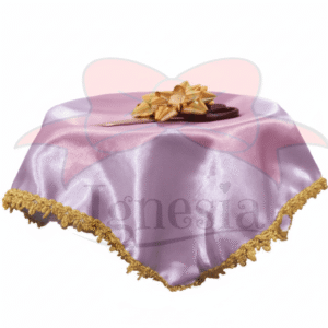 Tray Peresmian Ungu Muda 35cm Muat 3-4 Gunting Lis Gold Bisa Custom
