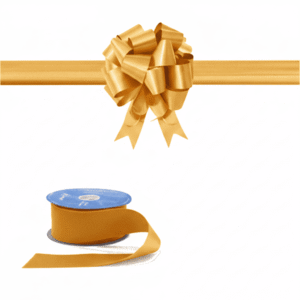 Pita Dekorasi Peresmian Gold Krem 15cm Set Tali Panjang PP Real Ribbon By IgnesiaBisa Custom