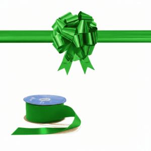 Pita Custom Grand Opening Toko Hijau Metalik 70cm Polos Satin Premium Tebal Lis Gold