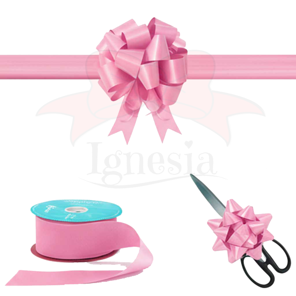 Pita Grand Opening Gedung Pink Muda 15cm Set Gunting Hias Satin Real Ribbon By IgnesiaBisa Custom