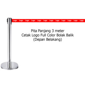 Cara Custom Tiang Antrian Cetak Logo / Tulisan Tali Queque Line