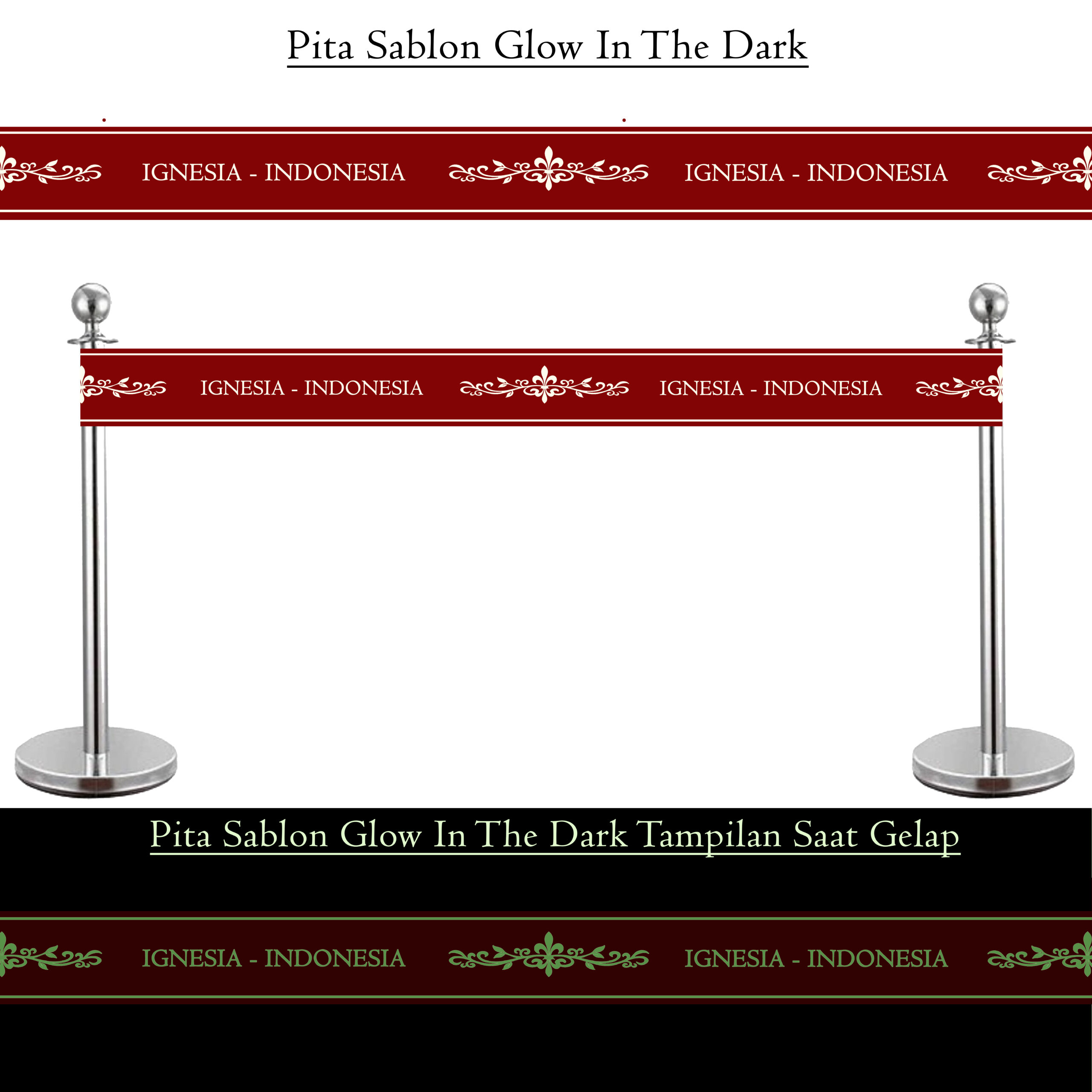 Pita Peresmian Grand Opening Glow In The Dark - Custom Logo & Tulisan Eksklusif
