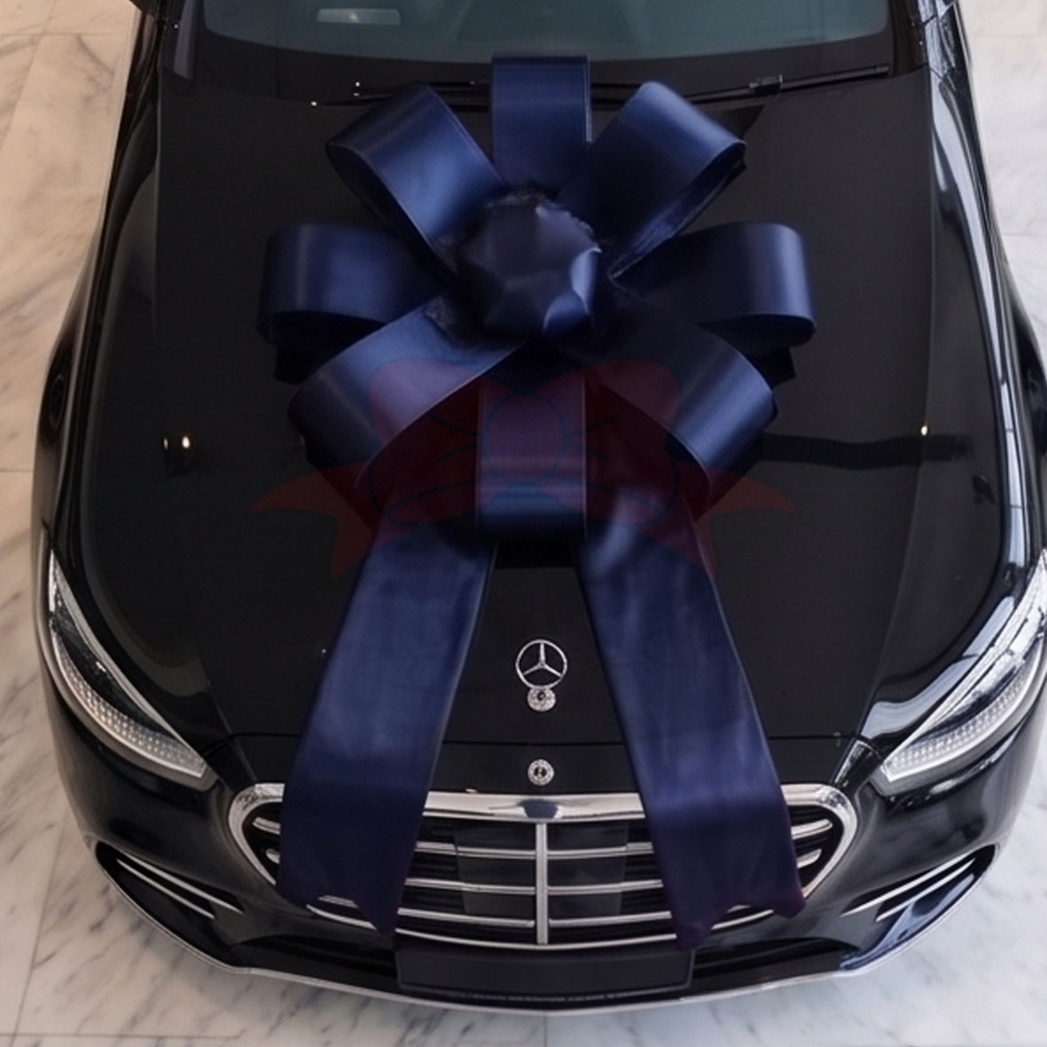 Pita Mobil Baru Warna Biru Dongker / Navy Bahan Kain Satin
