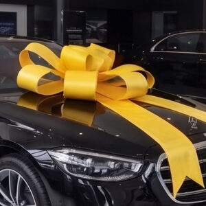 Pita Mobil Baru Warna Kuning Bahan Kain Satin