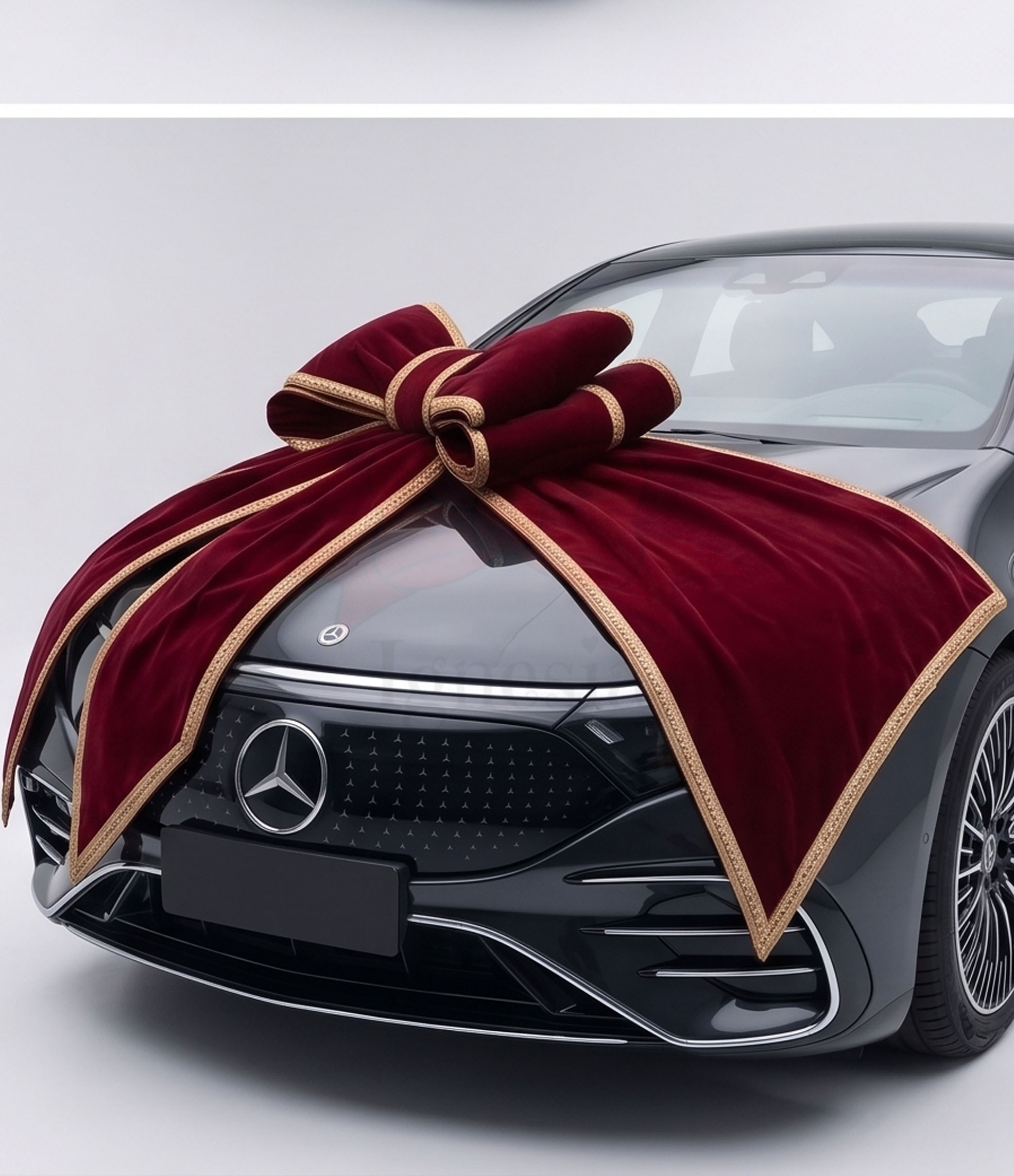 Pita Besar Dekorasi Mobil Baru Premium Mewah Bahan Bludru Lis Gold