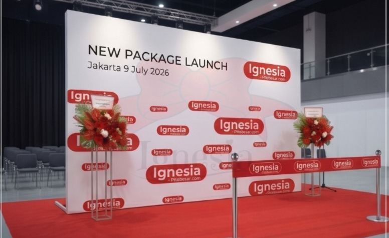 Paket Grand Opening Kantor Premium Set Standing, Custom Gunting Pita Cetak Logo